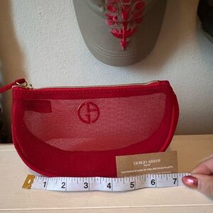 Giorgio Armani Small Red Cosmetic Bag Sleek Design